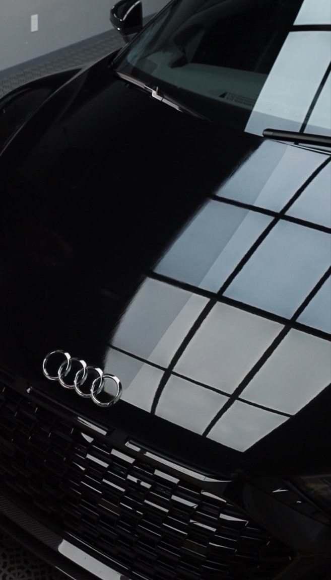 Black Audi R8 receiving a ceramic coating in the G Wraps studio