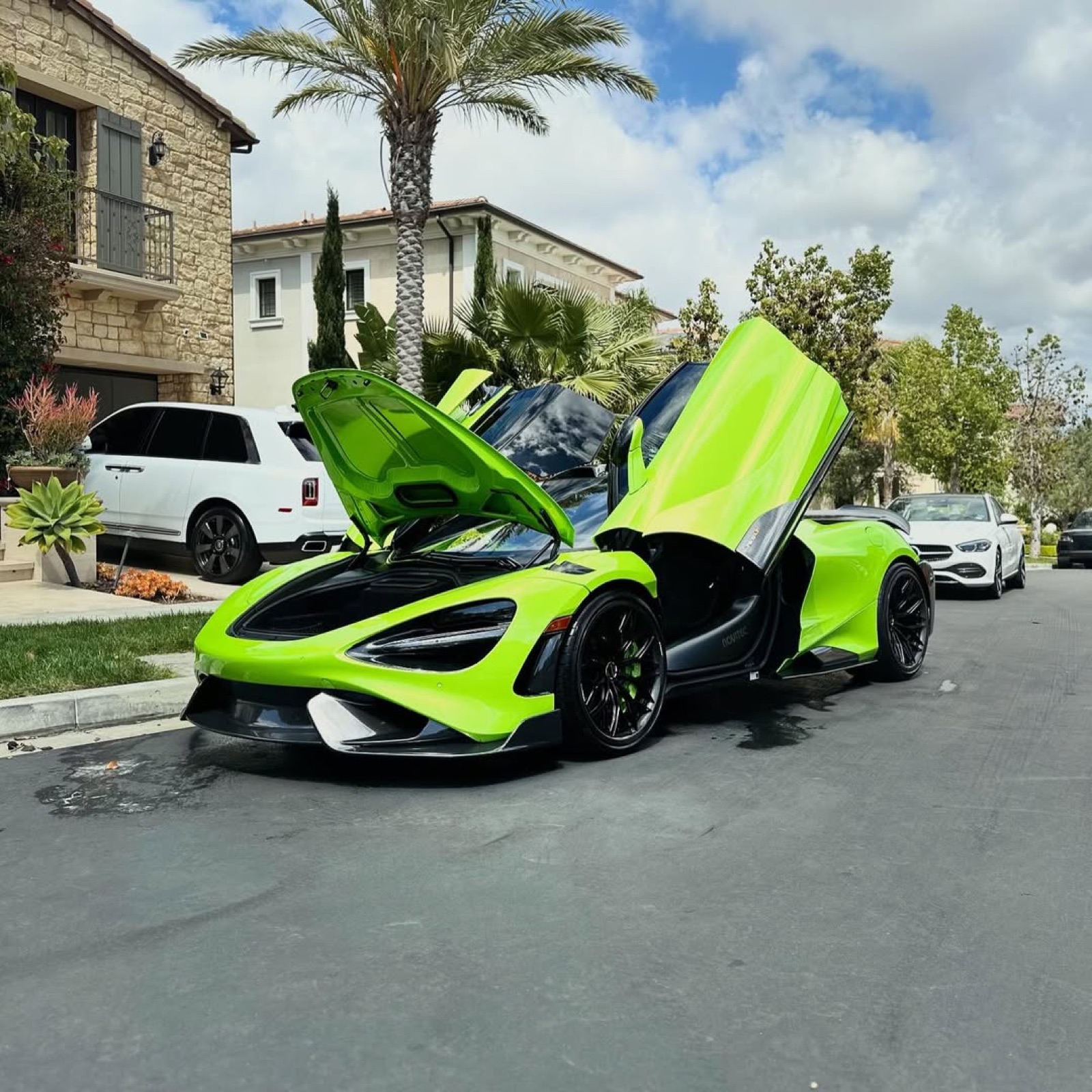 McLaren 765LT in a lime-green color-change finish by G Wraps